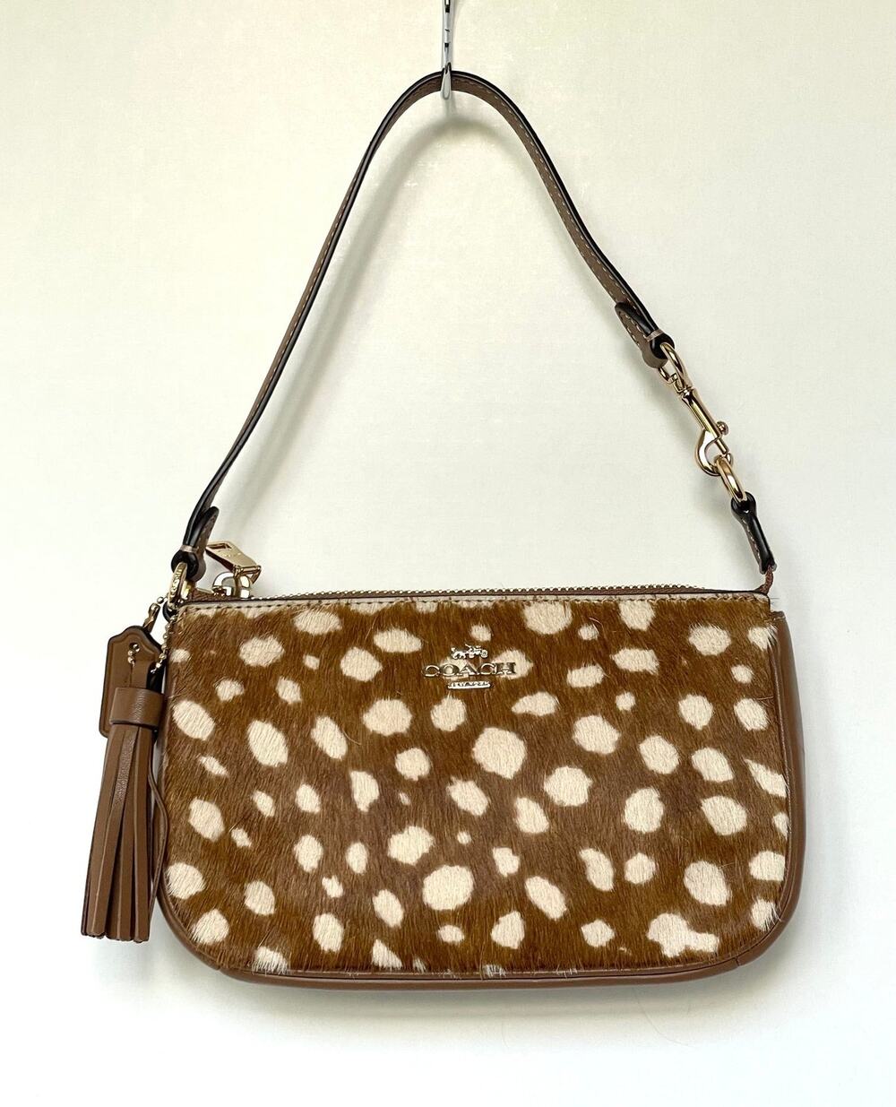 Coach Nolita 19 CDW35 Deer Print Haircalf Wristlet Bag
